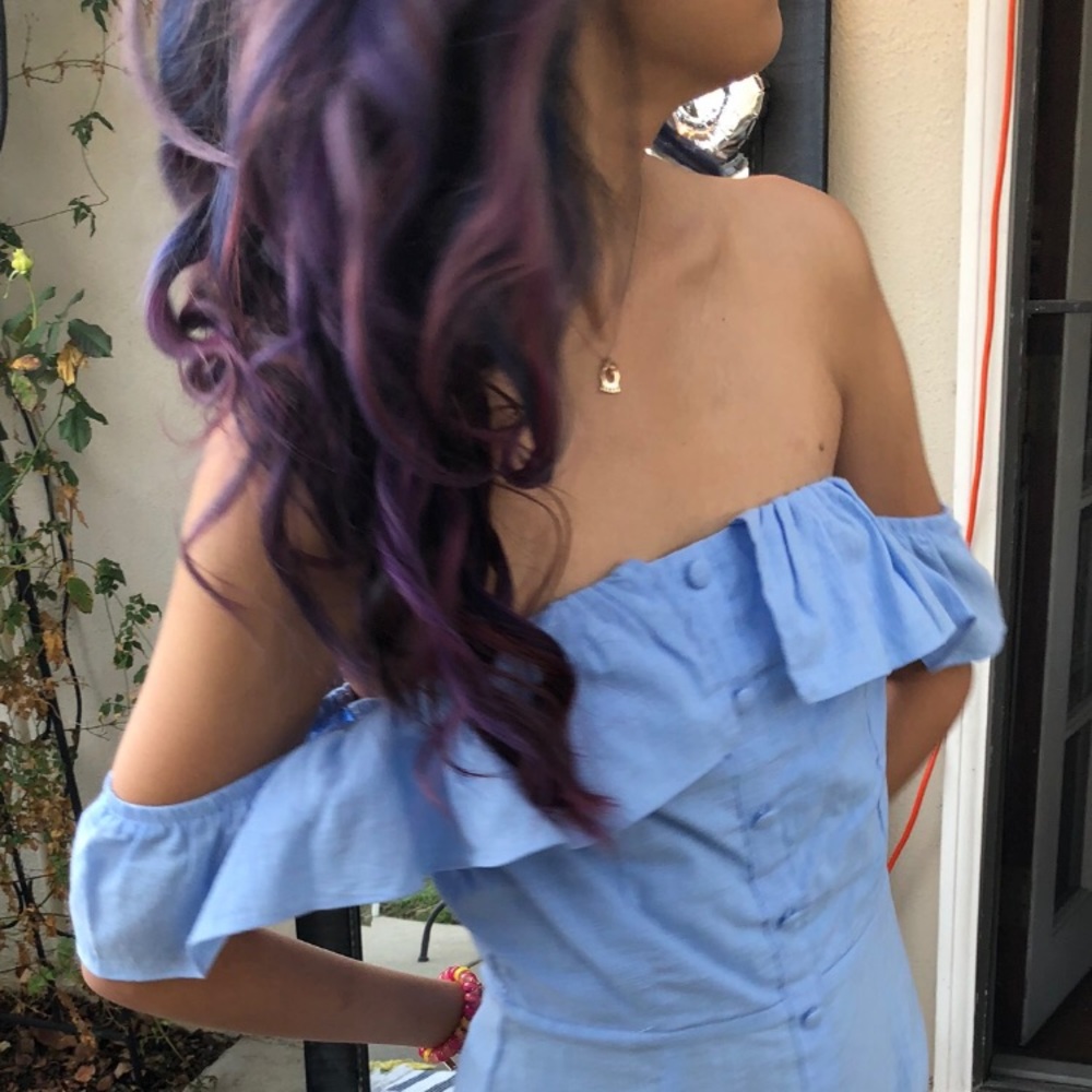 Blue off Shoulder dress